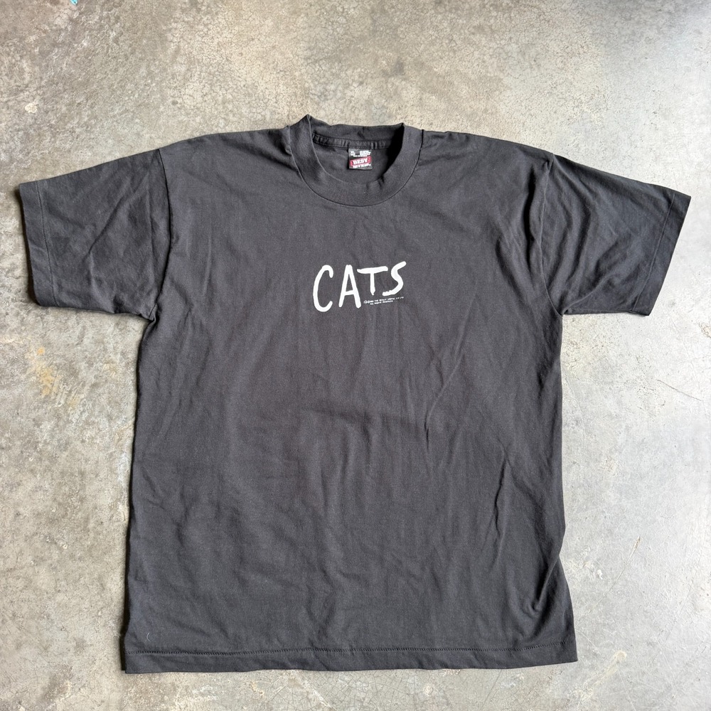 VTG Cats The Musical T Shirt XL Single Stitch Double Sided Broadway Promo 90s